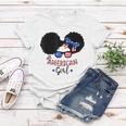 All American Girls 4Th Of July Black African Messy Bun Women T-shirt Funny Gifts