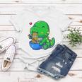 Cute Baby Dino Trex Eating Ramen Noodles Women T-shirt Unique Gifts