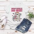 Groovy Pink Ribbon Mom Breast Cancer Is Boo Sheet Halloween V2 Women T-shirt Personalized Gifts