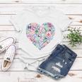 Heart Shaped Passport Travel Stamp Women T-shirt Unique Gifts