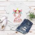 Kids 2 Year Old Gifts 2Nd Birthday Girls Unicorn Face Flower Women T-shirt Personalized Gifts