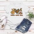 Peace Love Fall Funny Gnome Autumn Lover Pumpkins Halloween Women T-shirt Funny Gifts