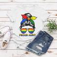 Proud Aunt Messy Bun Rainbow Lgbt Gay Pride Month Women T-shirt Personalized Gifts