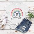 Rainbow Eight Year Girl Birthday Party Boho Family 8Th Year Women T-shirt Personalized Gifts