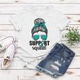Support Squad For Women Ovarian Cancer Messy Bun Women T-shirt Personalized Gifts