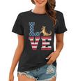 4Th Of July Patriotic Love German Shepherd Dog American Flag Gift Women T-shirt