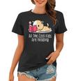 All The Cool Kids Are Reading Book Cat Lovers Women T-shirt