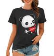 Cute Panda Holding A Heart Women T-shirt