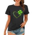 Dragonfly Heart Irish Shamrock Heart Clover St Patrick Day Women T-shirt
