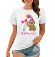 Kids 7 Year Old Cool Cute Sloth Balloons 7Th Birthday Girls Party Women T-shirt