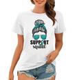 Support Squad For Women Ovarian Cancer Messy Bun Women T-shirt