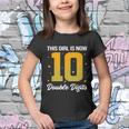 10Th Birthday Glow Party This Girl Is Now 10 Double Digits Gift Youth T-shirt