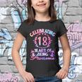 18 Years Of Being Awesome 18 Year Old Birthday Girl Graphic Design Printed Casual Daily Basic Youth T-shirt