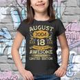 18 Years Old Gifts Vintage August 2004 18Th Birthday Gifts Youth T-shirt