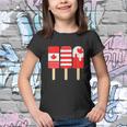 1St Of July Popsicle Red White Funny Canadian Flag Patriotic Youth T-shirt