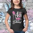 40 Years Old Its My 40Th Cool Gift Birthday Funny Pink Diamond Shoes Gift Youth T-shirt