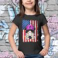 4Th Of July Running Gnome For Women Patriotic American Flag Gift Youth T-shirt