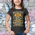 50 Years Old Gifts Vintage August 1972 50Th Birthday Gifts V2 Youth T-shirt 50 Years Old Gifts Vintage August 1972 50Th Birthday Gifts V2 Youth T-shirt