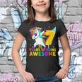 7 Years Old Unicorn Dabbing 7Th Birthday Unicorn Party Youth T-shirt