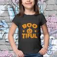 Boo Tiful Pumpkin Halloween Quote Youth T-shirt