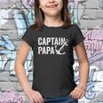 Captain Papa Pontoon Lake Sailor Fuuny Fishing Boating Youth T-shirt