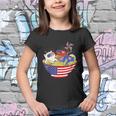 Cats Ramen Anime American Flag Funny 4Th Of July Cat Lovers Youth T-shirt