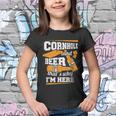 Cornhole And Beer Thats Why Im Here Funny Cornhole Youth T-shirt