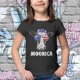 Cow 4Th Of July Moorica Merica Men American Flag Sunglasses Youth T-shirt