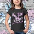 Fabulous & 100 Sparkly Shiny Heel 100Th Birthday Tshirt Youth T-shirt