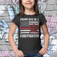 Firefighter Vintage Usa Flag Proud Dad Of A Firefighter Fathers Day Youth T-shirt