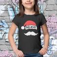 Funny Believe Santa Hat White Mustache Kids Family Christmas Youth T-shirt