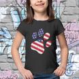Funny Dog Paw American Flag Cute 4Th Of July Youth T-shirt