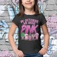 In October We Wear Pink Breast Cancer Halloween Monsters Youth T-shirt