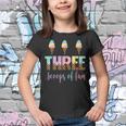 Kids Three Scoops Of Fun Birthday Ice Cream Youth T-shirt