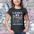 Level 21 Unlocked 21St Birthday Video Game Gift Birthday Gaming Youth T-shirt