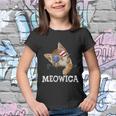 Meowica American Flag Cool Joke Cat Sunglusses 4Th Of July Youth T-shirt