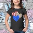 Patriotic Leopard Print Stars And Stripes Hearts Youth T-shirt