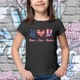 Peace Love Freedom Flag Usa 4Th Of July Youth T-shirt