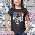 Spilling The Tea Since 1773 Funny 4Th Of July American Flag Youth T-shirt