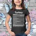 Turkey Nutritional Facts Funny Thanksgiving Youth T-shirt