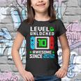 Video Game Level 10 Unlocked 10Th Birthday Youth T-shirt