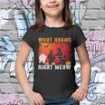 Want Brains Right Meow Cat Halloween Quote Youth T-shirt