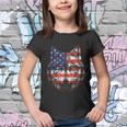 Wolf American Flag Usa 4Th Of July Patriotic Wolf Lover Youth T-shirt