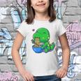 Cute Baby Dino Trex Eating Ramen Noodles Youth T-shirt