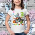 Kids 3 Year Old Monster Truck Dinosaur 3Rd Birthday Boys Toddler Youth T-shirt