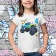 Kids Im 4 This Is How I Roll Monster Truck 4Th Birthday Boys Youth T-shirt