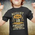 18 Years Old Gifts Vintage August 2004 18Th Birthday Gifts Youth T-shirt