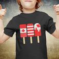 1St Of July Popsicle Red White Funny Canadian Flag Patriotic Youth T-shirt