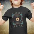 Vintage 1974 Vinyl Retro Turntable Birthday Dj Gift For Him Youth T-shirt