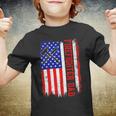 Firefighter Retro American Flag Firefighter Dad Jobs Fathers Day Youth T-shirt